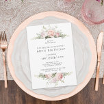 Convites Rosas Rosa Elegantes Feminina 60ª Festa de anivers<br><div class="desc">Um convite maravilhosamente feminino com rosas de aquarela cor-de-rosa pastel e verde, este atraente 60º convite de aniversário dá o tom para uma celebração encantadora. Personalize o modelo de texto com os detalhes do evento. Você pode usar este convite para qualquer idade alterando a idade no texto modelo. Este convite...</div>