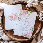 Convites Rosas Rosa Femininas Floral 60ª Festa de aniversár<br><div class="desc">Um belo e feminino convite de festas para celebrar o 60º aniversário em estilo elegante. Este design floral é junto com uma armação de rosas cor-de-rosa encantadoras e verde. Este convite está disponível como convite impresso ou download digital.</div>