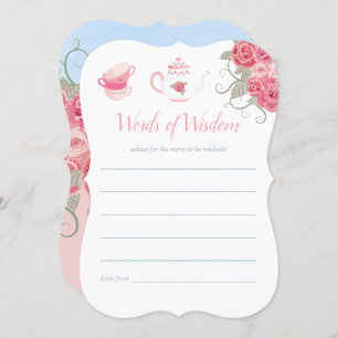 Convites Rosas Rosa Floral Tea Party Chá de fraldas Mamãe A