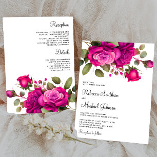 Convites Rosas Rosa Fúcsia Todos em Um Casamento