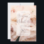 Convites Rosas Rosa Macio Cremoso Elegantes Doce 16<br><div class="desc">Personalize para qualquer evento</div>