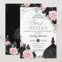 Rosas Rosa Negra Princesa Floral Doce 16 Prata