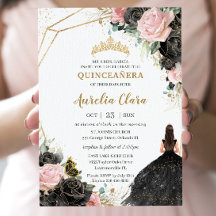 Rosas Rosa Negra Quinceañera Floral Doce Dezesseis