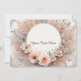 Convites Rosas Rosa Pastel e Detalhes de Renda Delicada