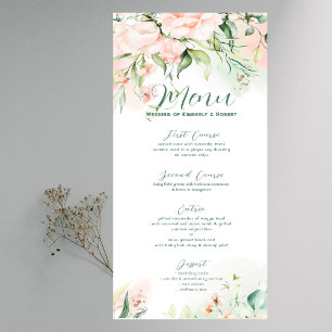 Convites Rosas rosa pastel menu de casamento quadro