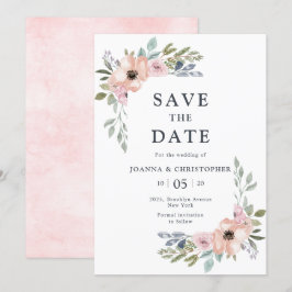 Convites Rosas Rosa Poeira Flores de Verão Salvar a Data