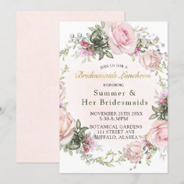 Convites Rosas Rosa primavera Peony Bridesmaids Luncheon