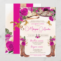 Rosas Rosa Quente Fuchsia Charro Quinceañera Ocide