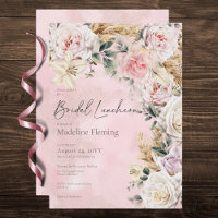 Rosas Rosa Românticas e Lungueira Bridal Pampas