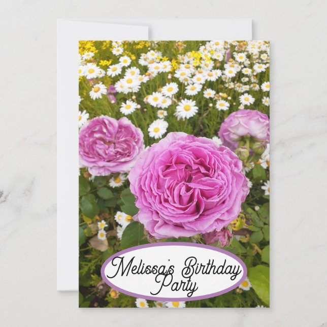 Convites Rosas Rosa Rosa Rosa Rosa Flores Meninas Bonito Fl (Frente)