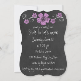 Convites Rosas Rosa Selvagens Chalkboard Bridal