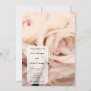 Convites Rosas Rosa Suave Cremosas Elegante Casamento Pêsse