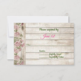 Convites Rosas Rosa Suave & Resposta de Casamento Country M