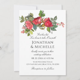 Convites Rosas Rosa Vermelhas Floral Tudo Em Um Casamento C