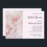 Convites Rosas Rosa Vintage e rendas Elegantes - Chá de pan<br><div class="desc">Chá de panela com uma fotografia de um buquê de rosas cor-de-rosa colocadas num local coberto por rendas. Vintage elegance.</div>