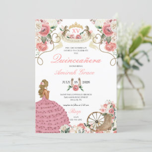 Convites Rosas Rosa Western Charro Cowgirl Quinceañera