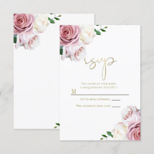 Convites Rosas Rosadas Flora Vegetação Moderna Resposta par