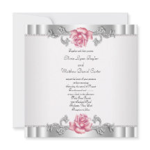 Rosas Rosas Prata Branco Rosa Elegante Casamento