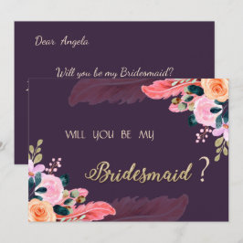 Convites Rosas Roxas Elegantes Penas