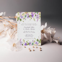 Convites Rosas Roxas Lilás e Lavanda Casamento