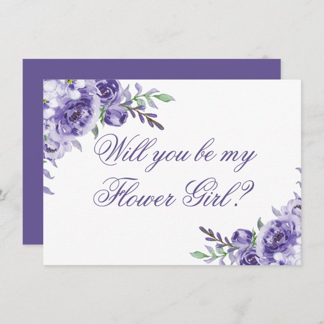 Convites Rosas roxas | Proposta do Partido Bridal Elegante (Frente/Verso)