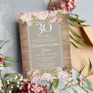 Convites Rosas Russos do 30 de Casamento Boho
