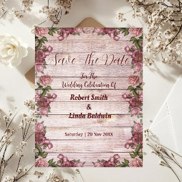 Convites Rosas Rustic Woodland Floral Country Salvar A Data