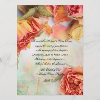 Convites Rosas secos do vintage que wedding