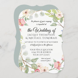 Convites Rosas selvagens da aguarela elegante do sábio de