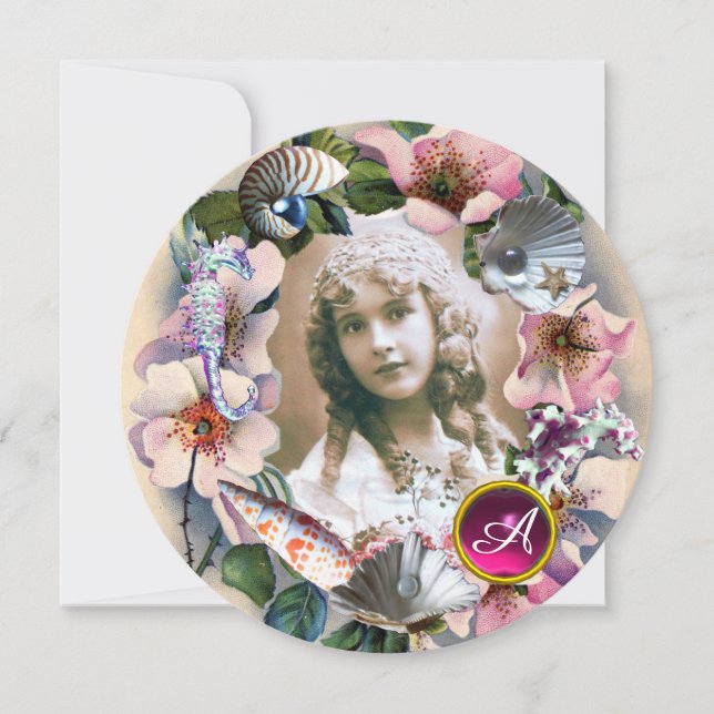 CONVITES ROSAS SELVAGENS E CONCHAS DO MAR DOCE 16 TEMPLATE  (Frente)