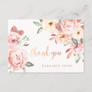 Convites Rosas Selvagens Personalizados Obrigado Nota Cart