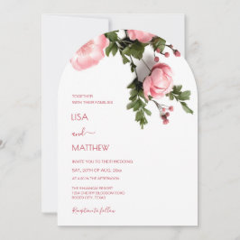 Convites Rosas Silvestres 3D Modernas Casamento