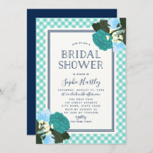 Rosas Teais Elegantes Chá de panela Floral