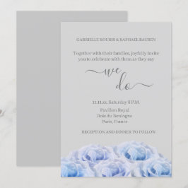Convites Rosas Verdadeiros Azuis Flores Cinzas Legant Nós F