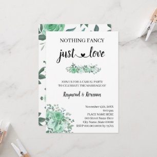 Convites Rosas Verdes Casamento Simples, apenas Amor Fuga R