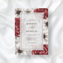 Rosas Vermelhas Borgonha Anêmona Floral Casamento