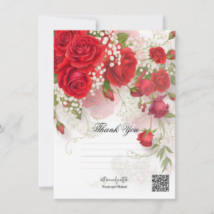 Convites Rosas Vermelhas e Respiração de Bebê Floral Elegan