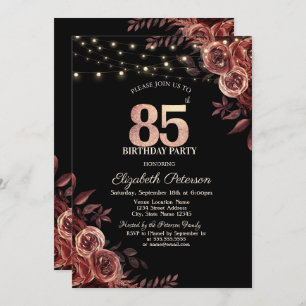 Convites Rosas vermelhas escuras, luzes de cordas escuras p