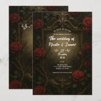 Rosas Vermelhas Espinho Carmesim Casamento Gótico 