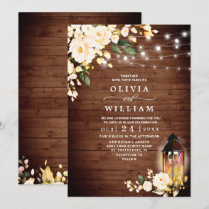 Convites Rosas Vermelhas Lanterna de Madeira Rústica Aquare