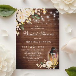 Convites Rosas Vermelhas Lanterna em Aquarela Chá de Noiva