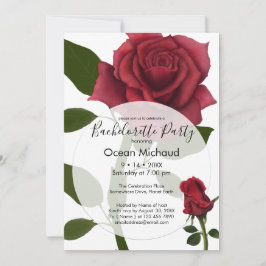 Convites Rosas Vermelhas Pintadas | Branco