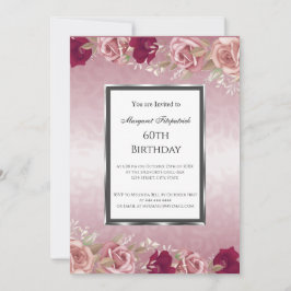 Convites Rosas Vermelhas Rosadas Festa de Aniversário Rosa