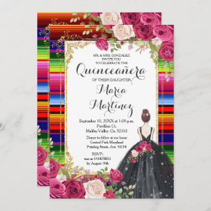 Convites rosas vermelhas Voadoras Quinceañera Aniversário C