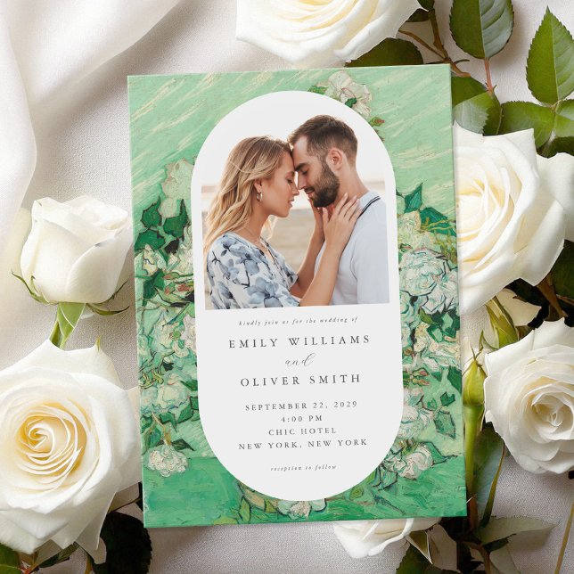 Convites Rosas Vincent Van Gogh Casamento Fotográfico Flora (Criador carregado)