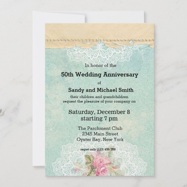 Convites Rosas Vintage (Frente)