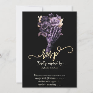 Convites Rosas Violetas Gótico RSVP