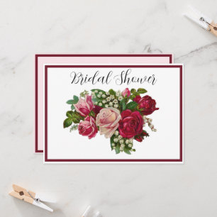 Convites Rosas vitorianos clássicos, Chá de panela de Lily 