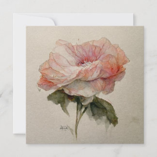 Convites Rose Aquarelle Watercolor Rose Painting