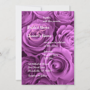 Convites Rose Bouquet de Casamento Magenta